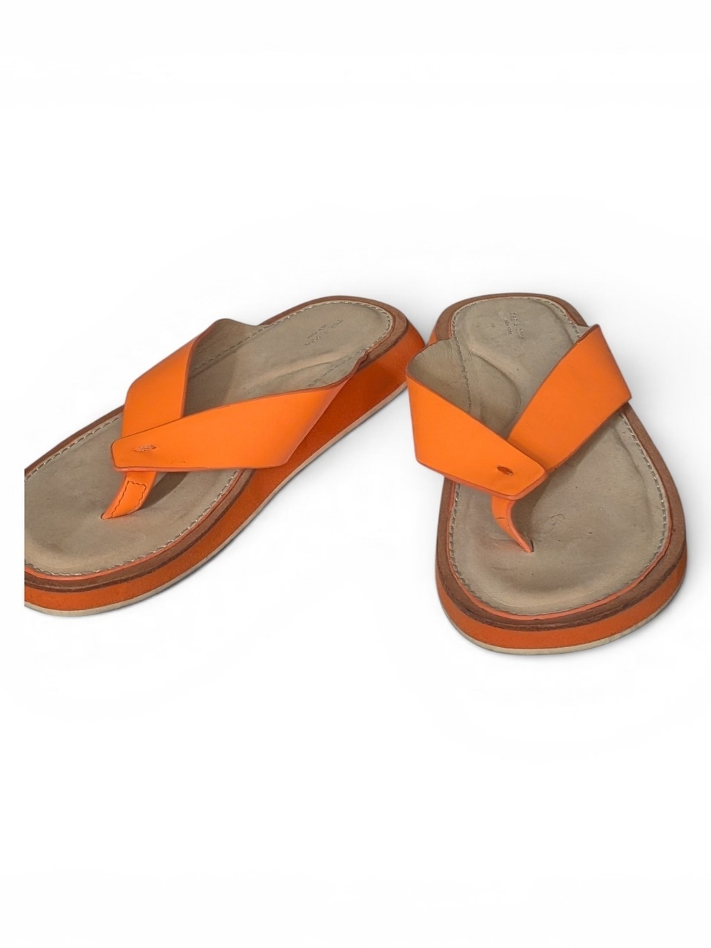 Rag & Bone Orange Leather Thong Sandals - Picture 3 of 4